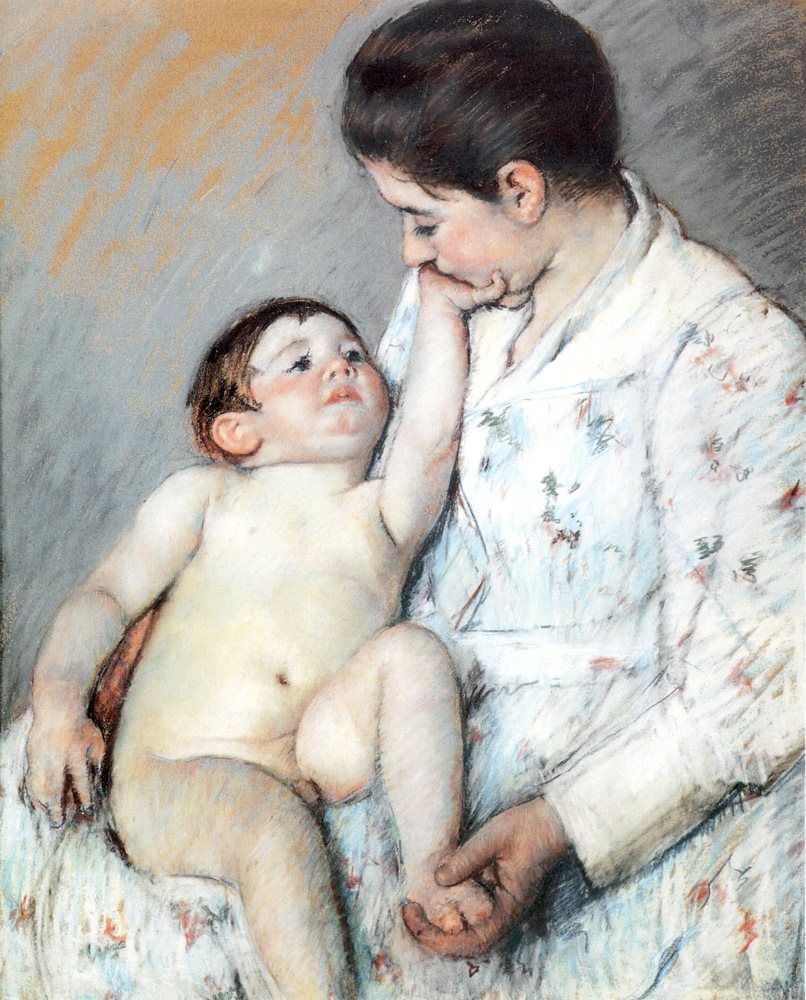 Babys First Cess - Mary Cassatt Painting on Canvas